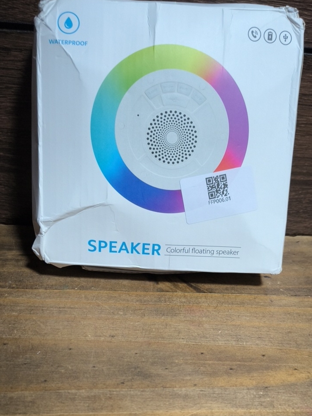 White Colorful Floating Waterproof Speaker - Portable Bluetooth Speaker
